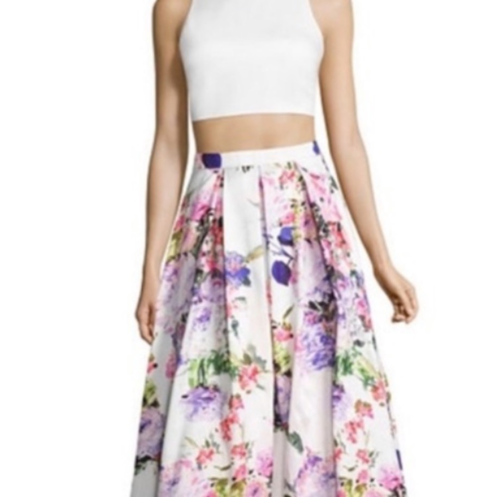 Floral two piece prom dress